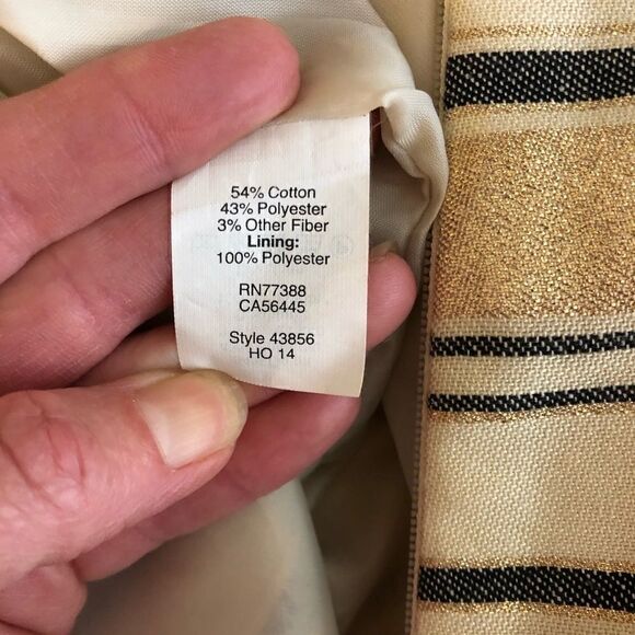 J.Crew Gold Metallic Stripped Skirt Sz8 - Picture 7 of 7